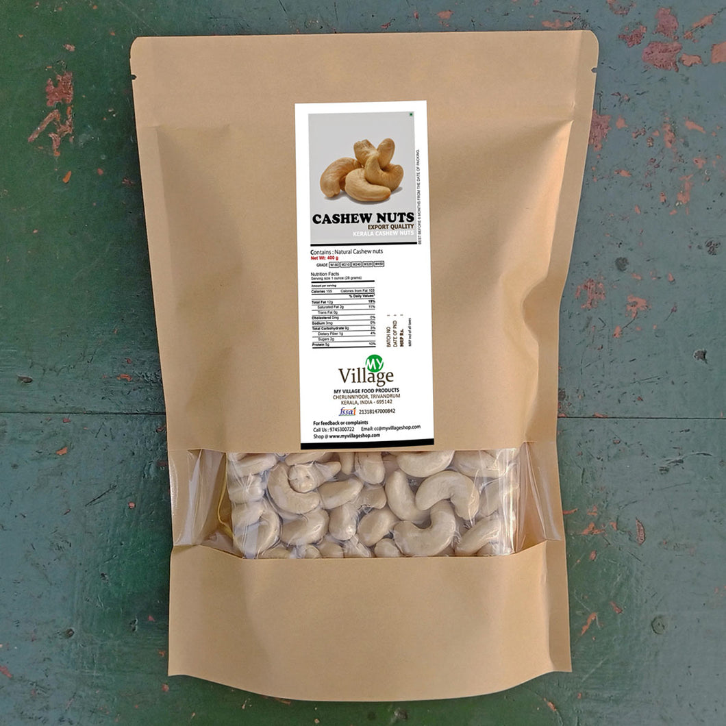 Cashew Nuts, (Whole Plain Kaju W320), 400gm