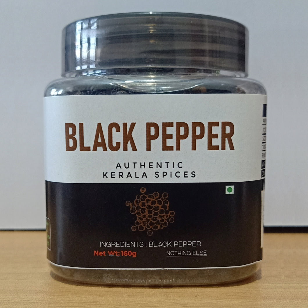 Black Pepper Corns / Idukki Pepper (Kali Mirch), 160gm