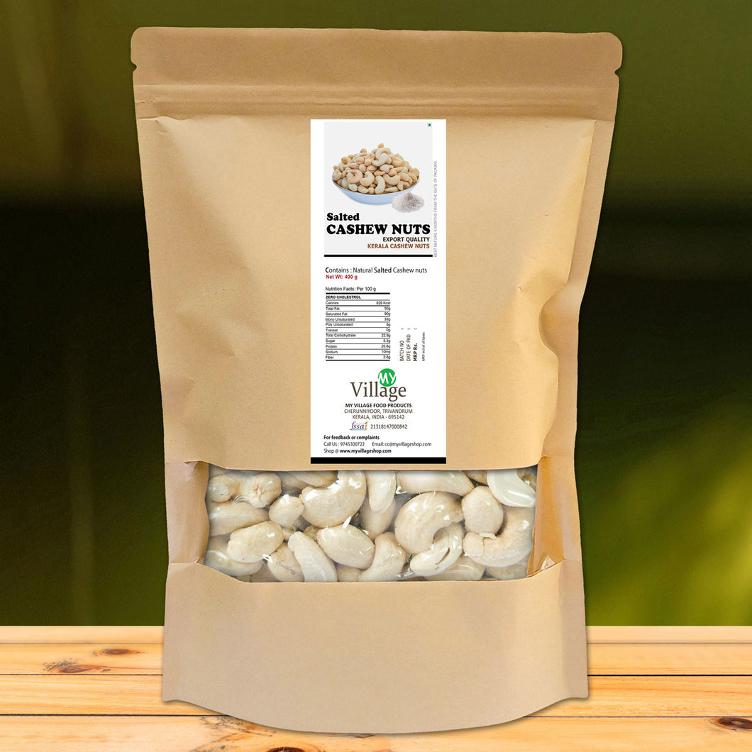 Salted and Roasted Cashew Nuts (Dry Roasted / Zero cholesterol), 400g